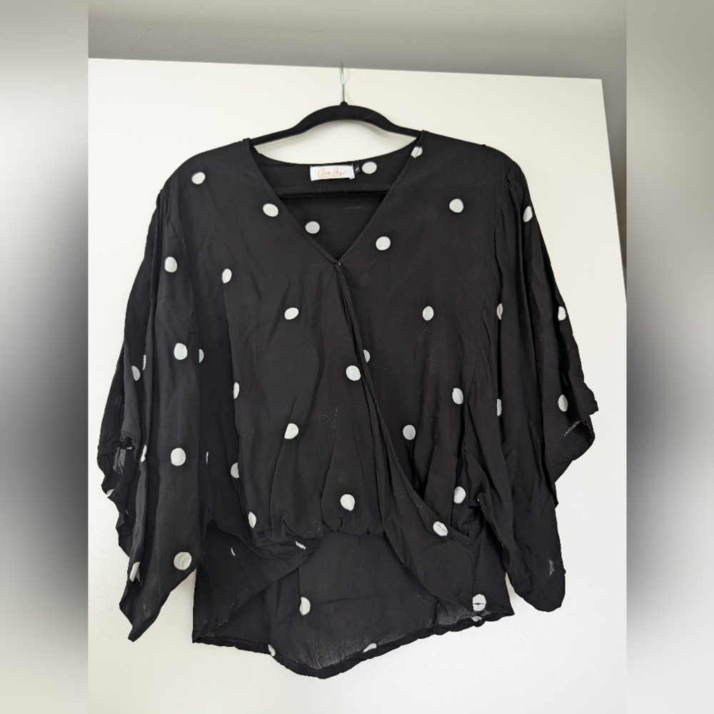 Ava Sky Faux Wrap Top